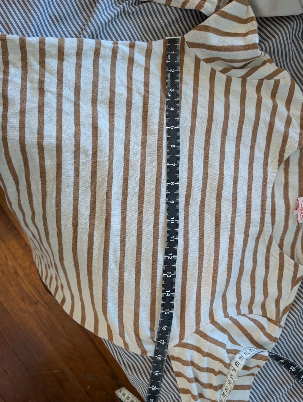 Armor Lux Long Sleeve Striped Tee in Cream and Brown - Picture 8 of 8